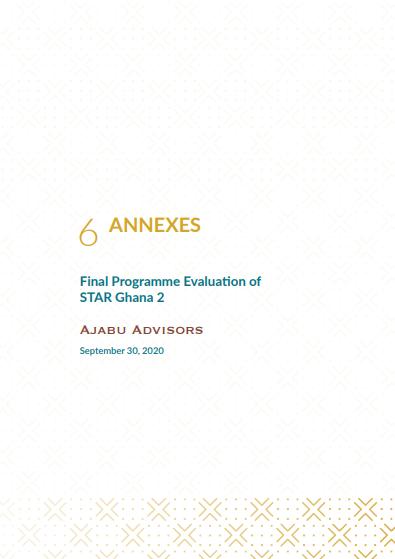 STAR Ghana 2: Evaluation Report_Annexes